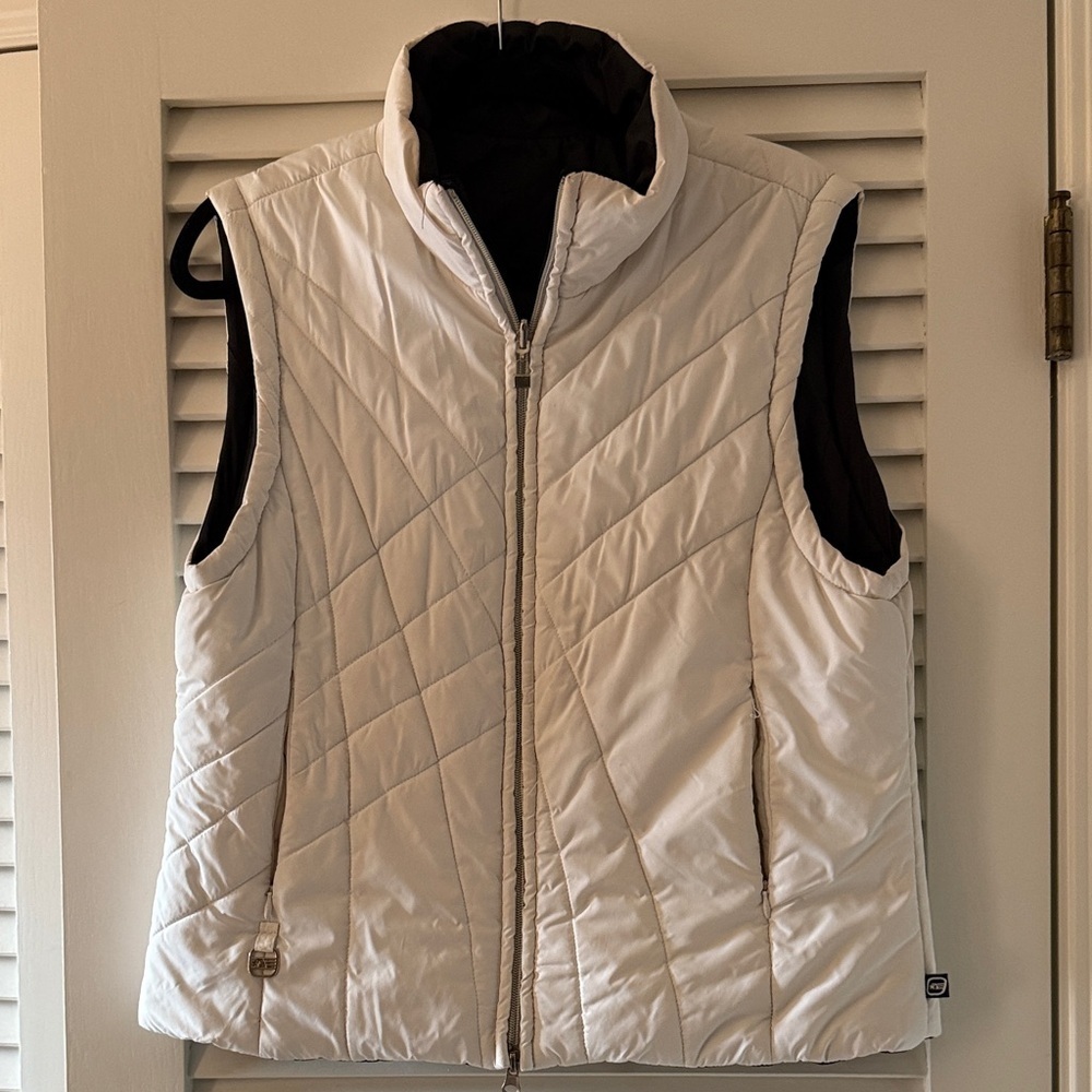 Free Country Reversible Quilted Vest – Black & White XL Like New